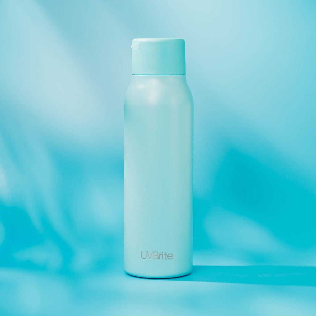 UVBRITE Beam Self-Cleaning UV Water Bottle - 24 oz Insulated Stainless Steel Rechargeable Reusable BPA Free Bottle with Push Button Sterilization